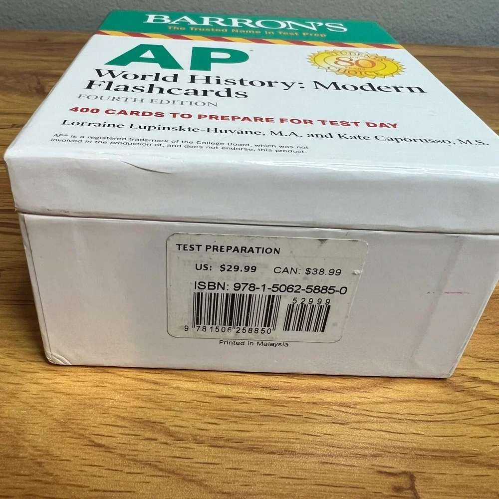 Barrons AP‎ World History Modern Flashcards Fourth Edition 400 Cards Test Prep